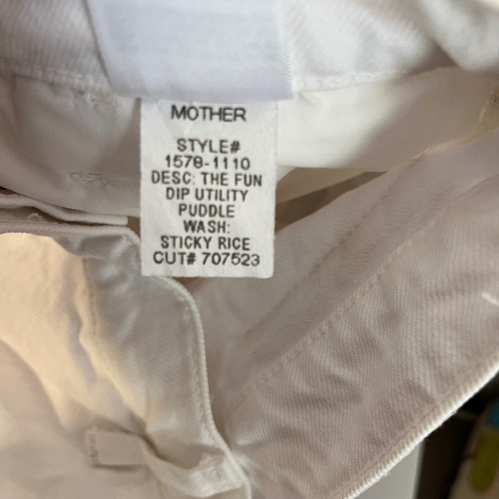MOTHER Snacks The Fun Dip Utility‎ Puddle in Sticky Rice Wash Women's Size 30 - Picture 8 of 12